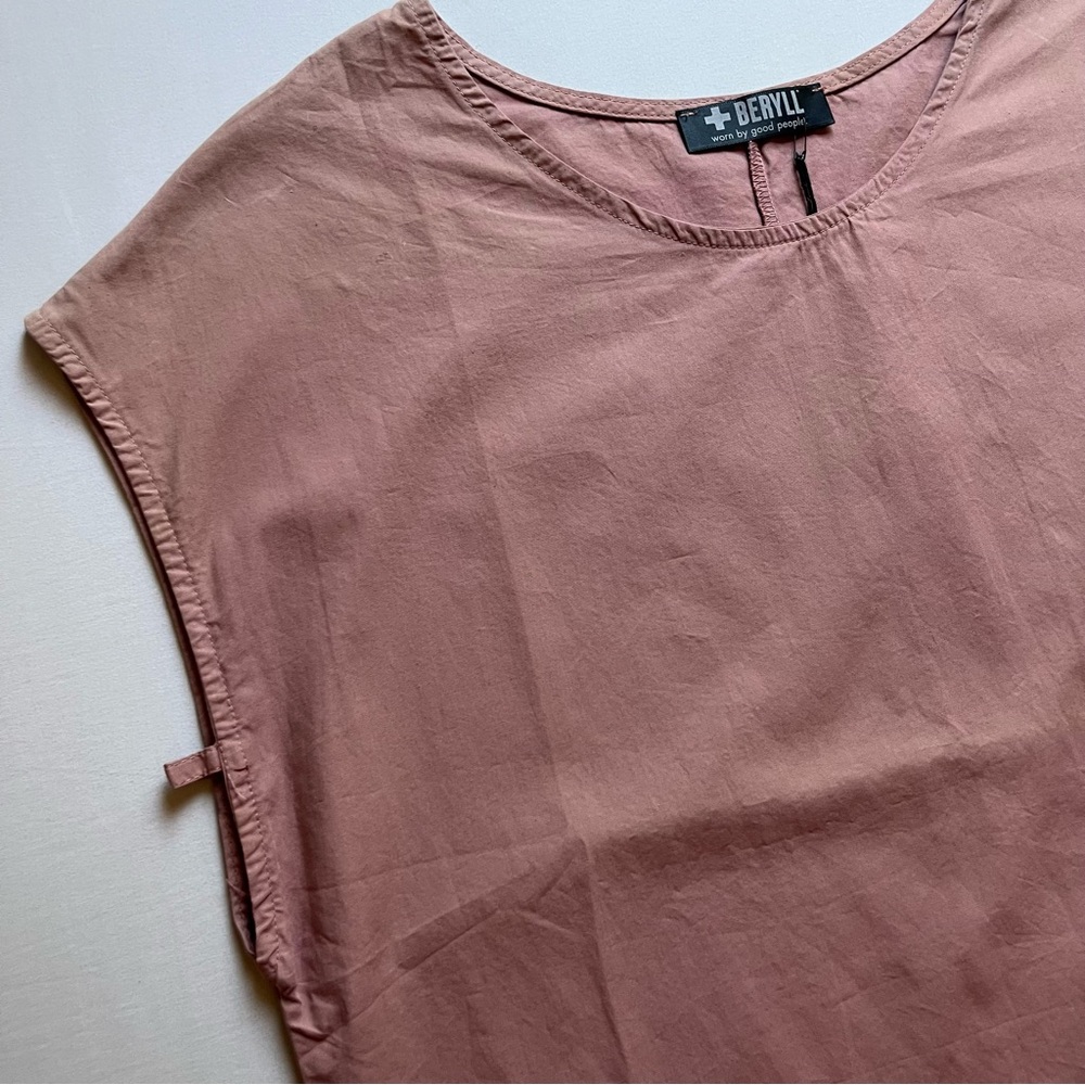 NWT +BERYLL mauve pink sleeveless asymmetrical tunic length tank top shirt - Picture 2 of 6